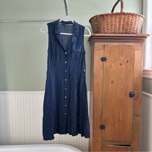 Tommy Hilfiger Navy Polka Dot Sleeveless Dress